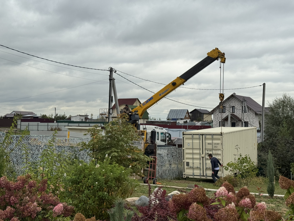 auto2help.ru, выгрузка и установка морского контейнера на месте  у клиента, Старниково.